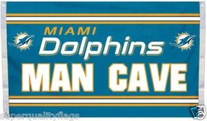 NEW 3x5 ft MIAMI DOLPHINS CAVE FLAG WITH 4 BRASS GROMMETS  - Picture 1 of 9
