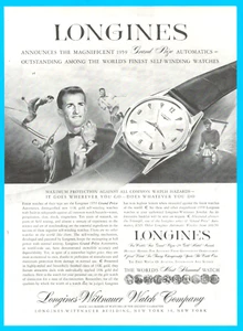 1958 LONGINES WATCH COMPANY wittnauer PRINT AD self winding watch - Picture 1 of 3