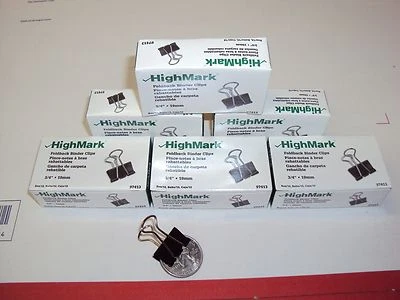 Clip de carpeta 72 3/4 pulgadas metal negro 6 cajas de 12 NUEVO Foto 1 de 3