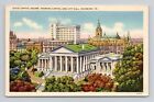 Postkarte Capitol Square Richmond Virginia VA, Vintage Leinen L15