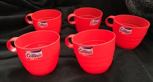 Retro promotional Cottee's cordial plastic cups X 5 - Picture 1 of 5