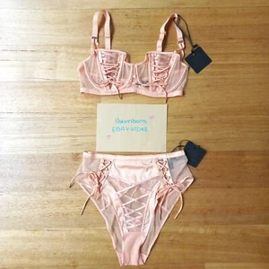 ❣️ Shannon Peach Set 10DD + Brief Small Bra Honey Birdette 32DD ❣️ - Picture 1 of 8