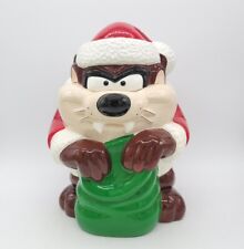 Vintage Taz Tasmanian Devil Christmas Santa Cookie Jar By Warner Bros. 1995
