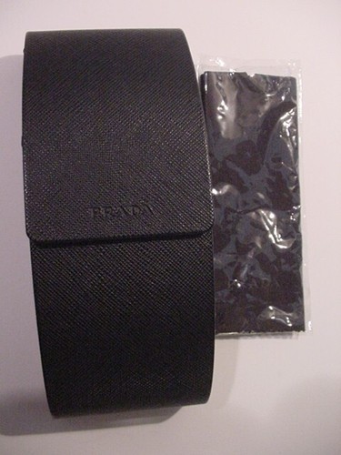 Occhiali da sole Prada Saffiano neri custodia rigida