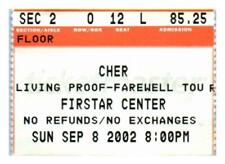 Cher Concert Ticket Stub September 8 2002 Cincinnati Ohio