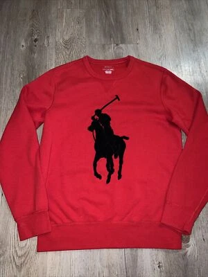 Polo Ralph Lauren Red Big Pony Double-Knit Crew Neck Sweatshirt Size XS EUC - Image 1 of 4