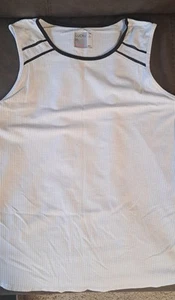 Ladies Lucky In Love Athletic Tank Top Size Large (12) White With Black Trim - Picture 1 of 6