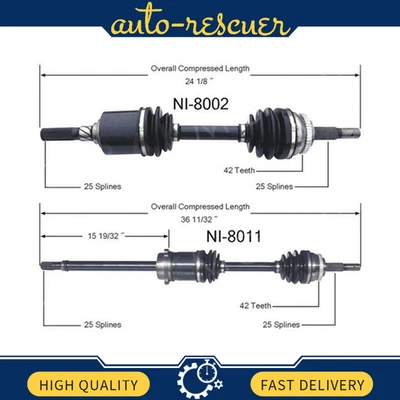Juego de 2 ejes delanteros CV SurTrack para Nissan Sentra NX 91-94 2,0 L transmisión estándar Foto 1 de 3