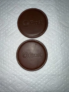 Frost Bank leather coasters two pack - Picture 1 of 1