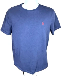 Polo Ralph Lauren Men’s Medium T-Shirt • Navy Blue Crewneck • Red Pony Logo - Picture 1 of 5