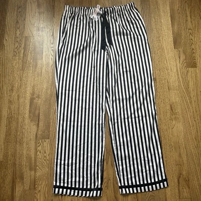 Victoria’s Secret Pajamas Women’s L (10-12) Pink Black Striped NWT - Image 1 of 4