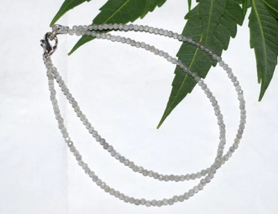Natural Labradorite Gemstone 925 Sterling Silver Jewelry Handmade Bracelet 7" - Image 1 of 4