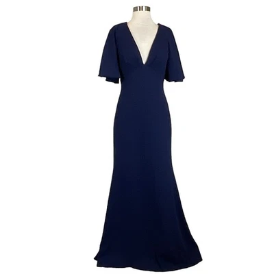 Betsy & Adam Women's Formal Dress Size 6 Blue Short Sleeve A-Line Evening Gown - Image 1 of 4