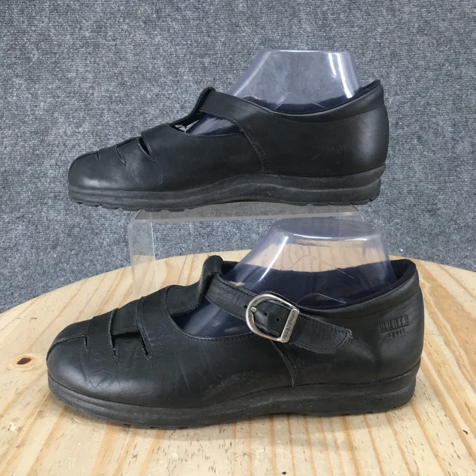Zapatos deportivos Munro para mujer 8 WW informales correa en T Mary Jane planos cuero negro Foto 1 de 4