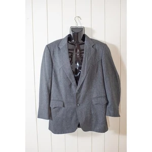 Vintage 80s Men's Western Blazer, Gray Rodeo Sports Jacket Size 42R, Made in USA - Picture 1 of 13