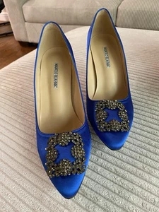 Manolo Blahnik Hangisi in Royal Blue - Size 40 - Picture 1 of 7