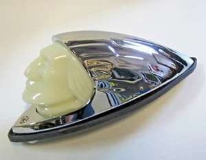Indian Head Motorcycle Fender Light, Incandescent Face Illuminated Chrome Finish - Picture 1 of 8