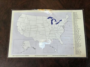 CLASSICAL CONVERSATIONS United States Map Laminated Two-Sided States Rivers - Picture 1 of 7