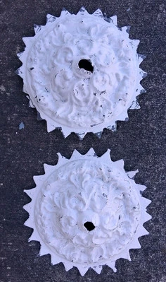 2 latas de teto vitorianas antigas vintage 15" raras - Imagem 1 de 4