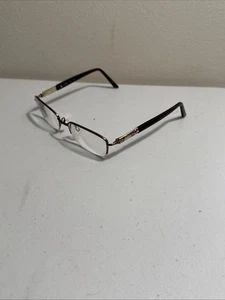 Elle EL 13412 Half-Rim Eyeglasses Frame Burgundy Flex 51-17-135 Used Frames Only - Picture 1 of 6