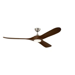 Kichler Mylo 1Lt 70" Ceiling Fan, Nickel/Natural Walnut/Etched - 310570NI - Picture 1 of 1