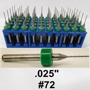 .025" #72 Solid Carbide Drill Bits FIFTY Pieces  1/8" Shanks R/S - Picture 1 of 2