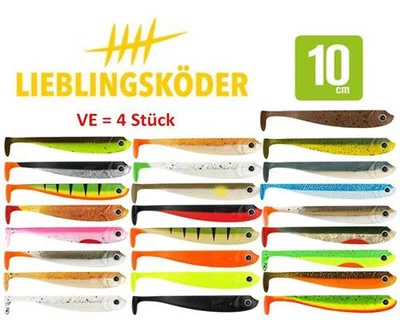 Lieblingsköder Gummifisch 10,0cm 4er-Pack Standard+Sonderfarben teilw. UV-aktiv - Bild 1 von 2
