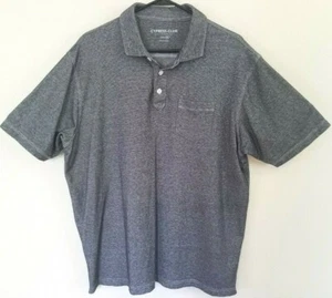 Cypress Club Mens Polo Shirt Short Sleeve Pocket Size 2XL Color Gray Striped - Picture 1 of 5