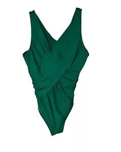 Traje de baño Miraclesuit para mujer verde Oceanus de una pieza drapeado diseño adelgazante talla - Imagen 1 de 7