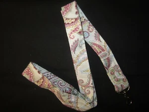 PAISLEY BLUE PINK GREEN GOLD PAISLEY PRINT HANDMADE FABRIC LANYARD - Picture 1 of 1