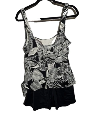 Vestido de baño azul by Maxine of Hollywood negro tropical de una pieza para mujer talla 14 Foto 1 de 4