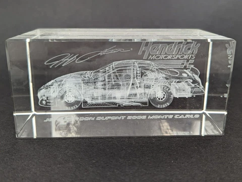 3D Laser Cut Jeff Gordon Dupont 2006 Monte Carl NASCAR Etched Glass Paperweight Cover