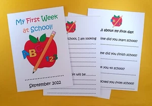 First week at school Scrapbook Memories Gift A6 or A5 First Day Reception - Picture 1 of 12