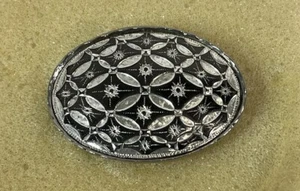 Vintage Silvertone Metal Western Belt Buckle - Ornate - USA W - 2 1/2" - Picture 1 of 6