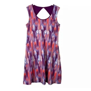 Prana Grapevine Gemstone Calico Dress Purple Retro Geometric Women’s Size Small - Picture 1 of 7