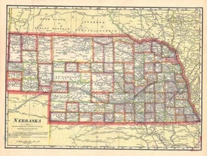 1911 Map of the State of Nebraska - Picture 1 of 3