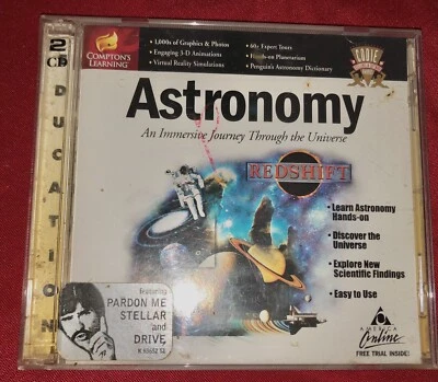 (¡SUCIO!)ASTRONOMY Compton's Learning 1999 de colección Windows 2-CD-ROM conjunto PC Multimedia Foto 1 de 4