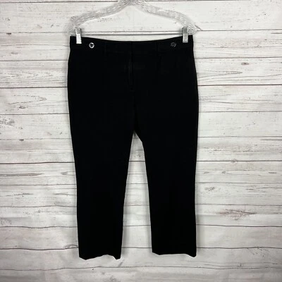 Calça cropped White House Black Market The Slim tamanho 6 preta mistura de algodão rayon - Imagem 1 de 4