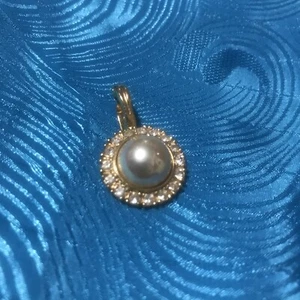 Roman Costume Pearl and Diamond Pendant - Picture 1 of 5