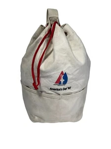 Vintage Americas cup 1992 drawstring canvas bag sling Drawstring Ivory Color - Picture 1 of 9