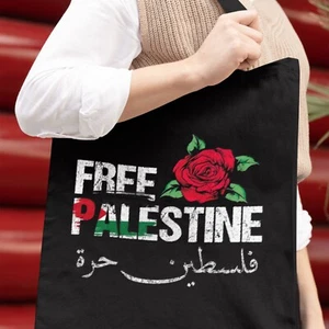 Free Palestine Tragetasche Menschenrechte Gerechtigkeit Frieden Aktivist Taschen für Männer Frauen - Bild 1 von 2