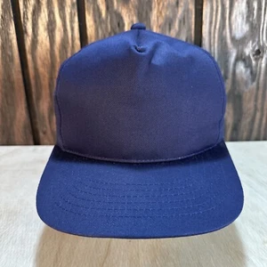 Vintage Youth Blank Baseball Hat Snapback Cap Navy Blue No Logo Retro 80s 90s - Picture 1 of 13