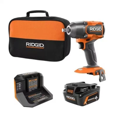 New Ridgid R86012PDK 18V Brushless 4-Mode 1/2" Mid-Torque Impact Wrench Kit - Image 1 of 4