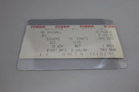 Las Vegas Excalibur Dodgers vs Giants Bet Receipt July 2 2000 Cover