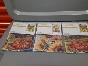 Lot Of 3 GARDEN FLAG For In Or Out WELCOME WITH TRUCK AND PUMPKINS - 12 " X 18" - Picture 1 of 5