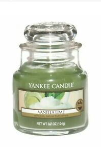 NEW Yankee Candle Vanilla Lime Small Jar 3.7 OZ Rare Scent 25- 40 Hour Burn Time