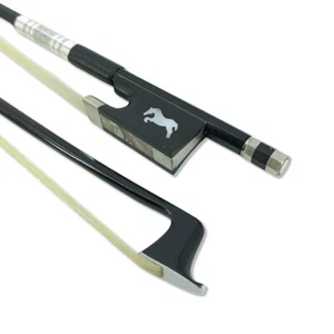 Arco de violín avanzado 4/4 negro fibra de carbono equilibrio recto AAA arco rana pelo - Imagen 1 de 11