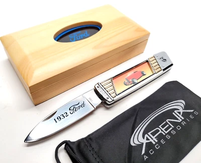 福特汽车口袋刀文件夹刀片收藏家礼品木盒街道热杆 1932 — 第 1/4 张图片