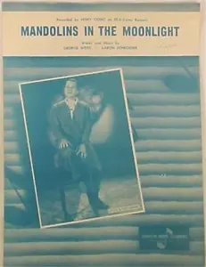 Mandolins in the Moonlight Sheet Music Perry Como Vintage 1958 - Picture 1 of 3
