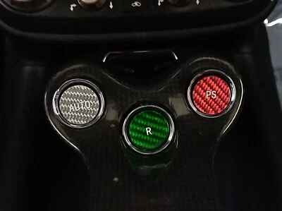Fits Ferrari California 09-14 F1 Gear Button in Tri Colors Carbon Fiber  - Image 1 of 4